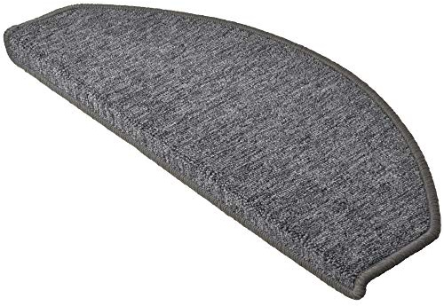 Beautissu XXL Treppenstufen Matten Stufenmatten Selbstklebend Innen Stück | 65x28cm 15 Grau Gängige Treppen Treppenmatten Stufenmatte Teppich Treppenteppich Stufenteppich Halbrund rutschfeste ProStair