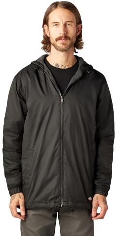 Dickies Men's Fleece Lined Hooded Jacket, Black, Medium