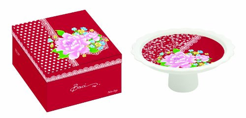 Baci Milano Présentoir à gâteau Porcelaine Rouge