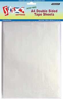 DOUBLE SIDED A4 ADHESIVE TAPE SHEETS 210MM X 297MM - 5 SHEETS