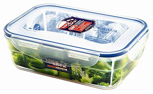 6 Stück Lock & Lock Frischhaltedose Nestables, Vorratsdose, rechteckig für 1,2 l, 210 x 146 x 67 mm, transparent, Set by Danto®