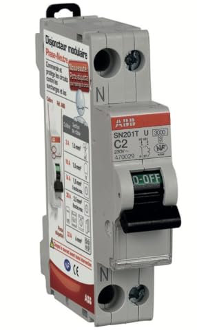 ABB 470029 Disjoncteur modulaire phase plus neutre 2 A