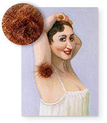 Inkognito Plüsch Postkarte/Plüschkarte Kunst und Humor von Michael Sowa - Motiv: Achselplüsch, Anlass: flauschige Grüße, Künstler/Verlag Michael Sowa, Art-Nr.: 5352, Größe: A6