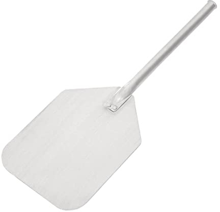 Vogue Pizza Peel Small with 9 x 6.75 inch Blade - Professional Aluminium Pizza Spatula with Long Handle F037 | Cool-touch long handle keeps hands safe from intense heat, while the rounded shape ensures stable base positioning.