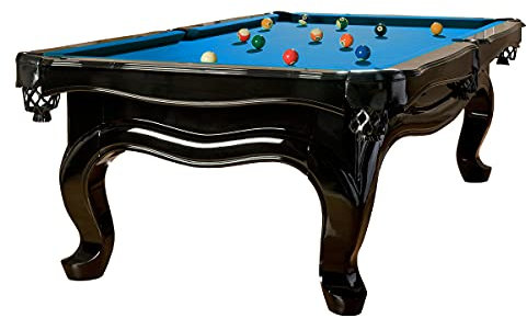 Billiard-Royal Billardtisch Pooltisch Modell Piano 9 ft. mit hochwertigem K-55 Bandengummi und freier Tuchwahl, Tuchfarbe:Electric Blue