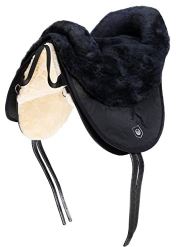 Werner Christ Fellsattel Cloud Spezial Hochwertiger baumloser Lammfell-Sattel, Bare-Back-pad aus echtem Fell, handgefertigter Pferde-Sattel in Natur, braun & anthrazit, Größe Warmblut & Pony