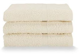 Gabel Toallas de invitado, Esponja de Puro algodón hidrófilo, 40 x 60 cm, Color Crudo, Juego de 3 Unidades