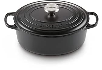 Le Creuset Colección Signature Cacerola ovales, Hierro Fundido, Negro Mate, 31 cm