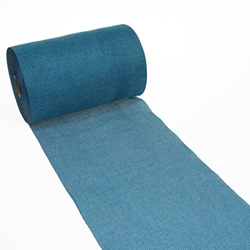 DEKO AS Shabby Chic Leinenoptik Tischläufer, Polyester geruchsneutral, Türkis, 20 cm x 25 m
