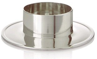 Kerzenhalter, Durchmesser 50mm, Silber poliert für Kerzen, Taufkerzen, Kommunionkerze, Hochzeitskerze