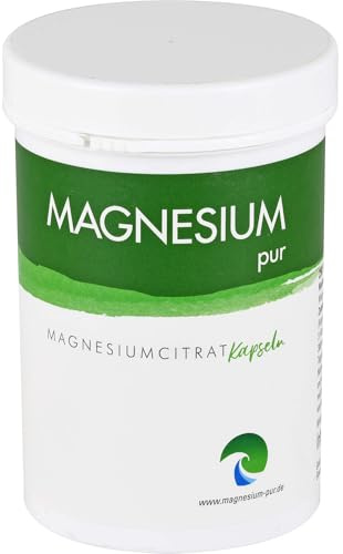 Magnesium-pur Magensiumcitrat Kapseln vegan 250 Stück Dose, hochdosiert 100mg Magnesiumcitrat pro Kapsel