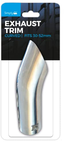 Simply ET002 Styling Curved Exhaust Trim – 30 to 52mm – Easy to Fit – Stainless Steel – Wide Compatibility – Corrosion Resistant