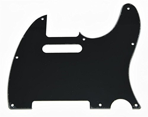 KAISH 8-Loch-Tele-Schlagbrett TL Gitarren-Plektrumschutz Kratzplatte für Tele/Telecaster, schwarz, 3-lagig