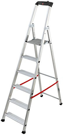 HAILO 8846-011 - Escalera de tijera profesional Alu PRO (6 peldaños)