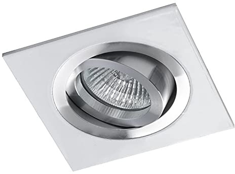 wonderlamp Clasic W-E0 Foco empotrable Cuadrado, Aluminio y Blanco, 1 UNIDAD