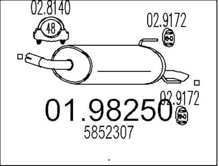 MTS 01.98250 Endschalldämpfer für OPEL Astra H Caravan (A04)