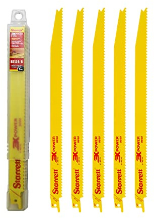 Starrett Wood Cutting Reciprocating Saw Blades 300mm (12-inch) - Pack of 5