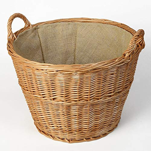 WEIDENPROFI Weidenkorb hell, Holzkorb aus Weide mit Jute, rund ca. Ø 48 cm x 35 cm hoch