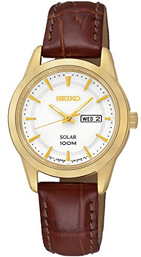 Seiko Damen-Armbanduhr Analog Quarz Leder SUT164P2