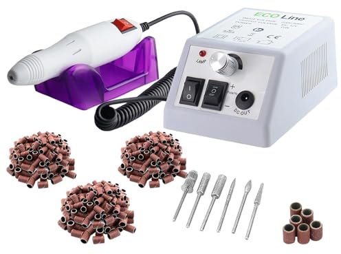 Fußpflegegerät mit 300 Schleifbänder 3x 100 Stk. in fein mittel grob | Professionelles elektrisches Pediküre Set zur Hornhautentfernung und Fusspflege mit 20.000 U/min
