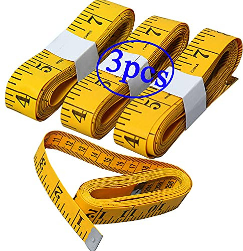 BSLINO Maßband, 300 cm, Doppelskala, weiches Maßband, Körpergewichtsverlust, medizinische Körpermessung, Nähen, Schneiderlineal, flexibles Lineal, Maßband, strapazierfähig, 3 Stück
