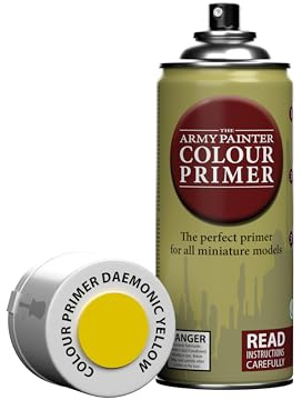 The Army Painter Colour Primer, Daemonic Yellow, 400 ml grundfärgspray, primerspray, akryllacksspray för fantasy modell miniatyrer måla och Warhammer-figurer