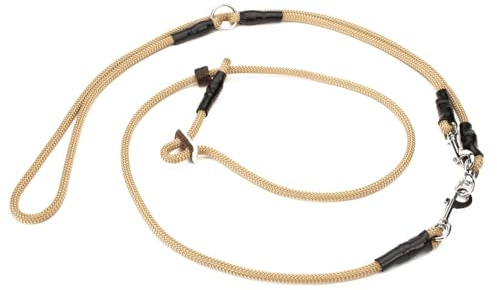 Mystique Retrieverleine Umhängeleine Hunting Profi 8mm L - 345cm beige mit Zugbegrenzung
