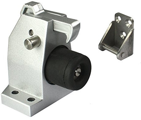 Türfeststeller Robusto Duo+ 3871 silbergrau Torfeststeller Bodentürstopper mit integriertem Anschlagpuffer und Entriegelungsschieber