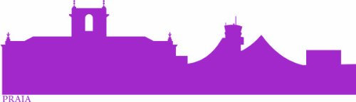 INDIGOS UG - Wandtattoo Wohnzimmer - Wandaufkleber Praia (Kap Verde) 120x32 cm - Flieder e602 Skyline Stadt - Aufkleber Kinderzimmer Schlafzimmer Küche Badezimmer Büro Dekoration