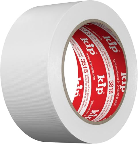 kip 3818-55 PVC-Schutzband Weiß, quergerillt, 50mm x 33m | UV-beständig, Wasser/Säuren/Öle-resistent, 3 Wochen, 60°C, Weich-PVC