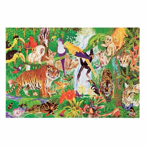 Melissa & Doug Rainforest Floor Puzzle, 48 pc Jumbo Jigsaw Puzzle, Educational Screen Free Activity for Toddler, Preschoolers and Kids Ages 3+ (2 x 3 Feet) - FSC Certified