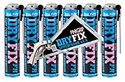 6 x Everbuild Pinkgrip Dry Fix Drywall Adhesive and Applicator Gun Dryfix
