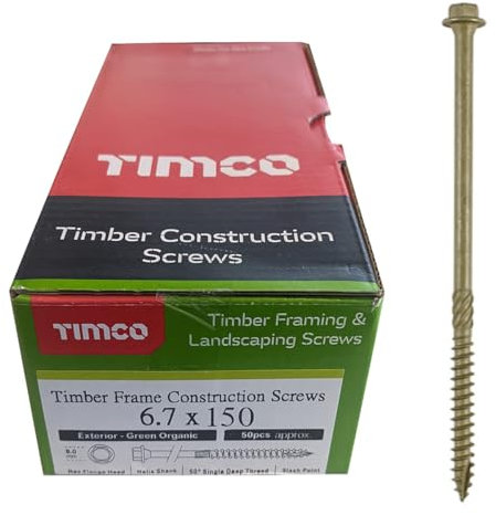 TIMCO 150IN Index Hex Head Timber Screw 6.7x150 - Organic Green (Box of 50)
