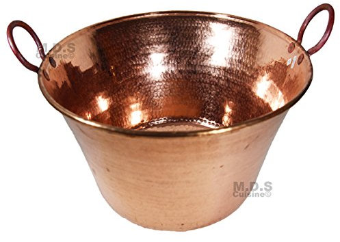 Cazo De Cobre Para Carnitas Large 18 Heavy Duty Gauge Copper Cazo Hand Mammeded Made in Mexico 100% Copper Wok