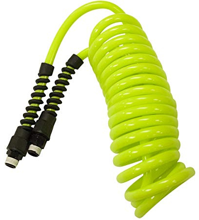Flexzilla Polyurethane Recoil Air Hose, 1/4 in. x 10 ft., ZillaGreen - LP1410AFZ