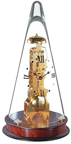 Hermle Uhrenmanufaktur Tischuhr, Glas, Mahagoni, 18cm x 35cm 22716-070791