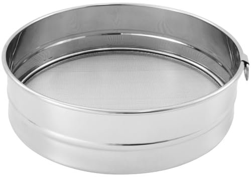 FMprofessional 21660 Mehl-/Puderzuckersieb, Edelstahl, Silber, 40 x 40 x 25,6 cm