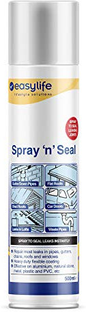 Easylife Leak Sealer Spray - Waterproof Mastic Sealant for Gutter, Pipe, Roof & Window Leaks, Heavy Duty Spray Sealant for Home Repairs, DIY Leak Repair, Stops Water Fast, 500ml