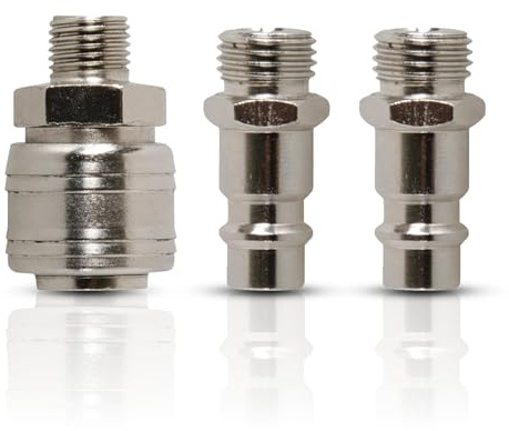 Dapetz ® Male Euro Air Line Hose Fitting Connector Quick Release Push Fit Coupler 1/4 BSP 3Pcs