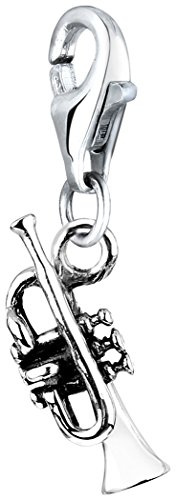 Nenalina Trompete Karabiner Charm Anhänger Bettelarmband 925 Silber