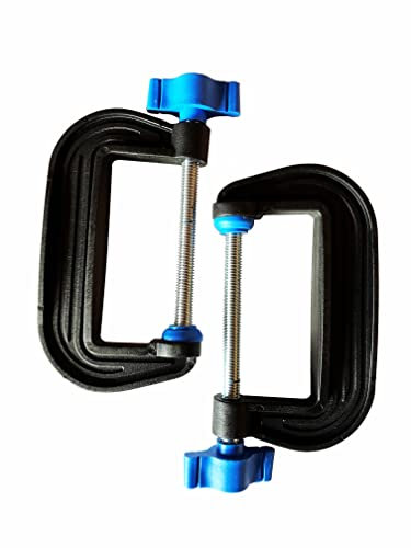 Linic 3 (75mm) G Clamps, Pair, Black, Silver