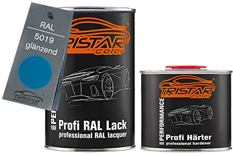 TRISTARcolor RAL 5019 Capriblau glänzend Lack Dose + Härter 1,5 L | 2K-Set aus Lack + Härter, schnelltrocknend