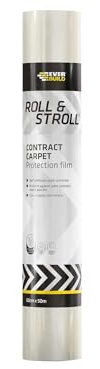 Everbuild Roll and Stroll Contract Carpet Protector – Self-Adhesive – Easy To Roll – Totally Waterproof – Clear – 600mm x 100m