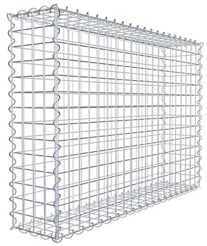 GABIONA | Gabion 100 x 70 x 20 cm | Gabionkorg med maskstorlek 5 x 5 cm | robust stenkorg, mur med spiralstängning