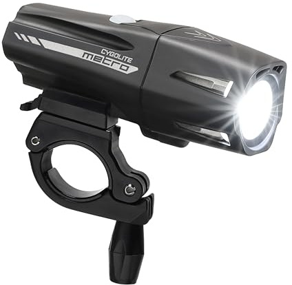 Cygolite Metro 1100 Pro Lumen Bike Light, USB Rechargeable, Secure Hard Mount, Night & Daytime Modes, Compact, Durable, IP67 Waterproof; Road, Mountain, Commuter Bicycles