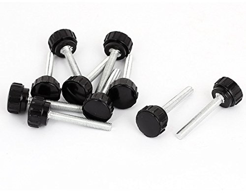 sourcing map 10 Stück M4 x 35mm Innengewinde Kunststoff Rändelkopf Klemmknopf Jig Schwarz de