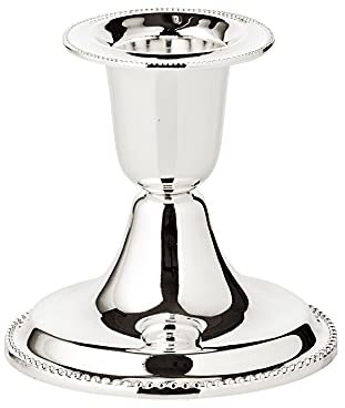 EDZARD Candeliere con bordo di perle, altezza 7 cm, placcato in argento, protetto contro l'ossidazione