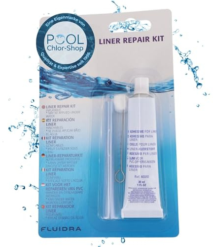 Duraol Reparaturset Pool Unterwasser I Set inkl. Pool Kleber & 2 Flicken in 20x9,5cm I Zum Reparieren von aufblasbaren PVC-Produkten & Poolfolien I Unterwasser Reparaturset für Pools I Pool Reparatur