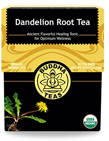 Buddha Teas Dandelion Root Tea - Kosher, Caffeine-Free, GMO-Free - 18 Bleach-Free Tea Bags multi 24g