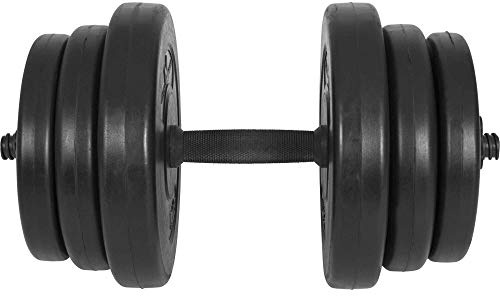 GYRONETICS® Kurzhanteln Set 20 kg, 25 mm, Kunststoff, 2 Sternverschlüsse | 6 Hantelscheiben: 2 x 2 kg, 2 x 2,5 kg und 2 x 5 kg; gerändelte Grifffläche, Schwarz, Hantelset, Kurzhantelset, Dumbbell Set